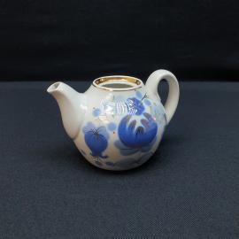 Чайник без крышки Городница, фарфор деколь позолота 0.5 л, винтаж СССР