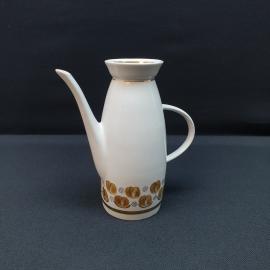 Кофейник без крышки Полонное, фарфор деколь позолота 0.8 л, винтаж СССР
