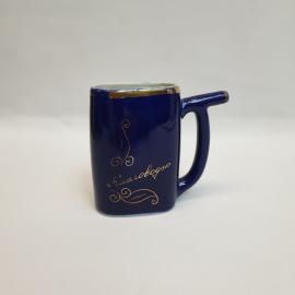 Поильник Кисловодск, фарфор золочение кобальт 200 мл, потертости, винтаж