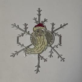 Ёлочная игрушка, снежинка, Дед Мороз, редкая, винтажная, коллекционная, пластик