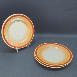 Набор пирожковых тарелок 3 шт, Дулево, фарфор, крытье. Винтаж СССР