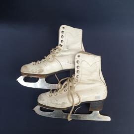 Коньки женские, размер 36,  кожа, есть дефекты, Винтаж СССР