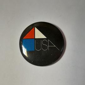 Значок СССР, USA, геометрические фигуры, триколор дизайн, коллекционный, советский и винтажный.