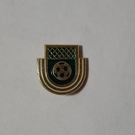 Значок СССР, эмблема с футбольным мячом и сеткой, раритет коллекционный, советский винтажный.