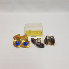 Набор из 3 пар запонок, бижутерия. Винтаж, СССР.