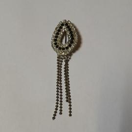 Брошь - бижутерия 2.5х9 см, не хватает несколько элементов, винтаж, СССР..