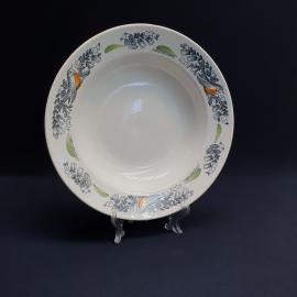 Суповая тарелка Конаково, фаянс деколь роспись 235 мм, винтаж СССР