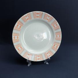 Столовая тарелка Конаково, фаянс ручная роспись 22 см, винтаж СССР