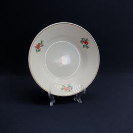 Суповая тарелка Конаково, фаянс деколь позолота 185 мм, винтаж СССР