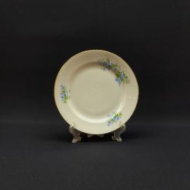 Пирожковая  тарелка Дулево, фарфор деколь позолота 175 мм, винтаж СССР