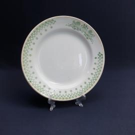 Десертная тарелка Чайка Краснодарский з-д, фаянс деколь 195 мм, дефекты, винтаж СССР