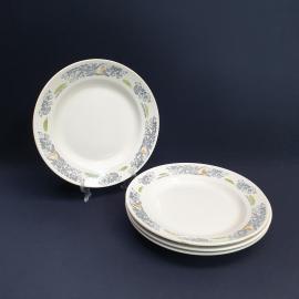 Набор из 4 столовых тарелок Конаково, фаянс деколь роспись 235 мм, винтаж СССР