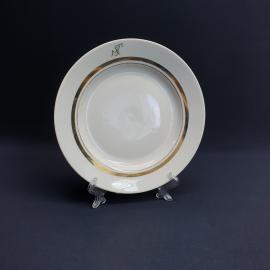 Десертная тарелка Дулево, фарфор позолота 19 см, винтаж СССР