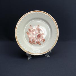 Десертная тарелка Прокопьевский з-д, фарфор деколь 20 см, винтаж СССР