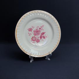 Десертная тарелка Прокопьевский з-д, фарфор деколь 20 см, винтаж СССР