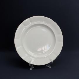 Столовая тарелка Т-ва М.С. Кузнецова, фарфор 24 см, дефекты, антиквариат Россия до 1917 г.