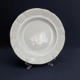 Столовая тарелка Т-ва М.С. Кузнецова, фарфор 245 мм, дефекты, антиквариат Россия до 1917 г.