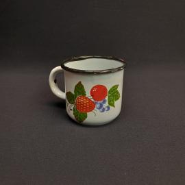 Эмалированная кружка, метал деколь 220 мл, дефект винтаж СССР