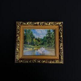 Картина 25х22 см, печать, рамка композитный материал. Винтаж.