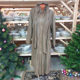 Винтажное пальто крэк кожа,  длина 100 см, полуобхват 60 см, следы времени. Винтаж.