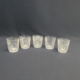 Набор из 5 стопок, хрусталь, 100 см, винтаж, СССР.