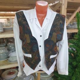 Винтажная блузка, синтетика, длина 40 см, полуобхват груди 52 см, Италия.