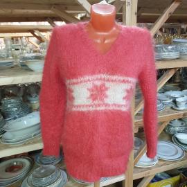 Винтажный вязаный шерстяной свитер, длина 57 см, полуобхват груди 45 см, СССР.