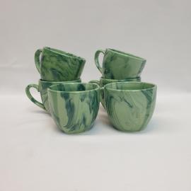 Набор кружек 6 шт 220 мл, керамика, следы кракелюра, на одной скол. Винтаж.