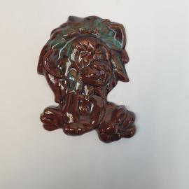 Панно керамическое СССР. Редкое, экспериментальный образец. Лев. Орловский завод керамики.