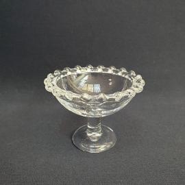 Креманка на ножке 6 см 50 мл, стекло, фигурный край. Винтаж, СССР.