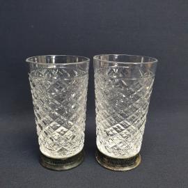 Пара стаканов 200 мл, хрусталь, МНЦ, высота 11 см. Винтаж, СССР.