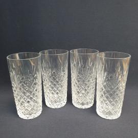 Набор стаканов 4 шт 350 мл, хрусталь, высота 15 см. Винтаж, СССР.