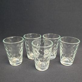 Набор стопок 5 шт, цветное стекло, 60 мл. Винтаж, СССР.