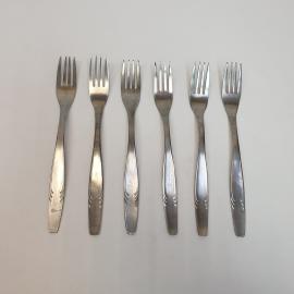 Набор столовых вилок 6 шт, нержавейка. Винтаж, СССР.