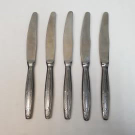 Набор столовых ножей ЗКО 5 шт, нержавейка. Винтаж, СССР.