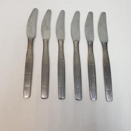 Набор столовых ножей ЗК 6 шт, нержавейка. Винтаж, СССР