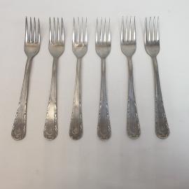 Набор десертных вилок 6 шт, нержавейка. Винтаж, СССР