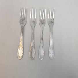 Набор столовых вилок 4 шт, алюминий. Винтаж, СССР