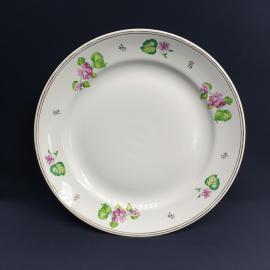 Блюдо круглое 34 см Дулево 1952-1964 гг, фарфор, деколь, позолота. Винтаж СССР