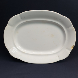 Блюдо овальное 32х24 см Кузнецова, фаянс, дефекты. Царская Россия