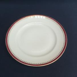 Тарелка столовая Дулево экспорт. вариант, фарфор, позолота, роспись. Винтаж СССР