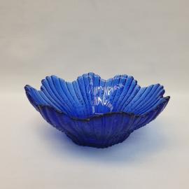 Салатник - конфетница 300 мл, кобальтовое стекло, диаметр 15 см. Винтаж СССР