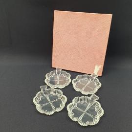 Набор в упаковке розеток 4 шт, хрусталь. Винтаж Богемия