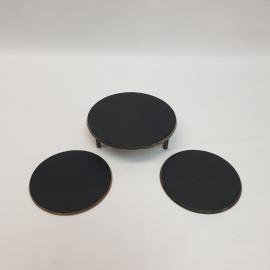 Набор подставок под горячее 3 шт. мельхиор, рисунок. Винтаж, СССР