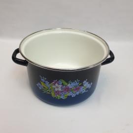 Кастрюля эмалированная 3 литра, металл деколь, винтаж СССР