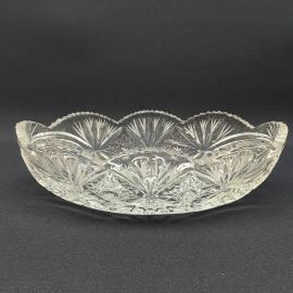 Салатник 21х11 см, хрусталь, ручная резка, 500 мл. Винтаж СССР