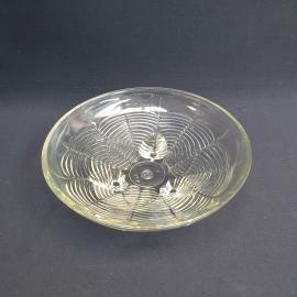 Блюдо на ножках, УСЗ, стекло, диаметр 22 см. Винтаж СССР