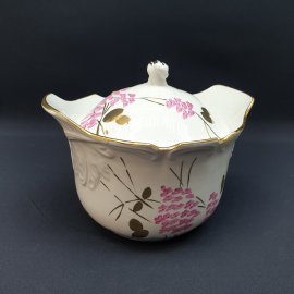 Супница Сирень Дулево, фарфор 2,5 л, ручная роспись, позолота. Винтаж