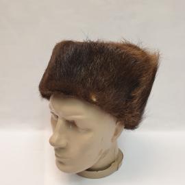 Шапка ушанка из натурального меха, обхват головы 60 см. Винтаж СССР