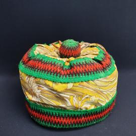 Грелка на самовар, диаметр 40 см, синтетика, вязка. Винтаж СССР